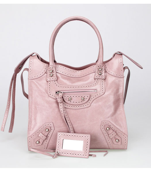 Borsa Balenciaga Giacinto Import Rosa Viola in pelle Pearl Argento